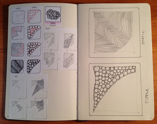 Sample of tangle sketchbook